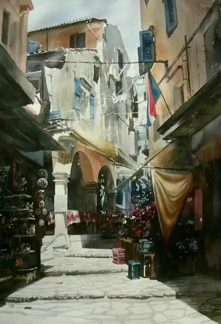 波兰艺术家pauldmoch建筑水彩画作品欣赏