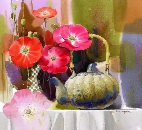 这些水彩画阳光灿烂光影动人