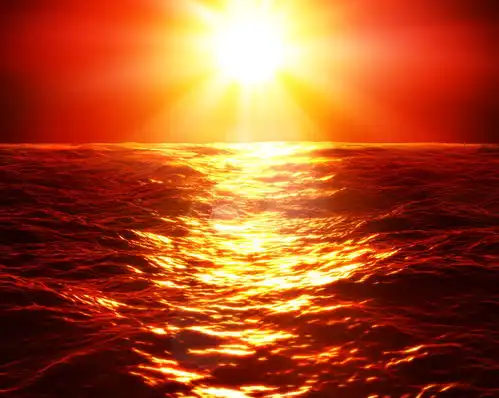 大海天空海面海景夕阳朝霞黄昏落日晚霞摄影图片