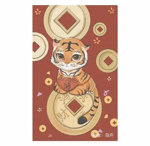 嗷呜,鸿鸿虎虎画新年
