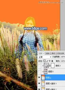 photoshop给人像照片添加夕阳美景效果