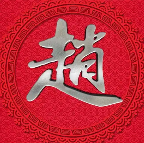 红色背景大字体微信头像,银色亮金色姓氏,让你的头像别具特色