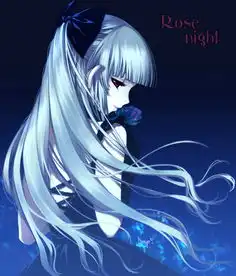 蓝发血瞳动漫少女