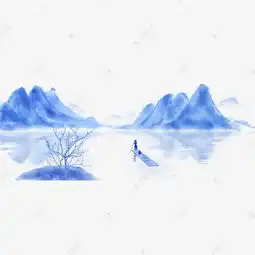 手绘中国风古风水墨写意山水画素材图片免费下载千库网
