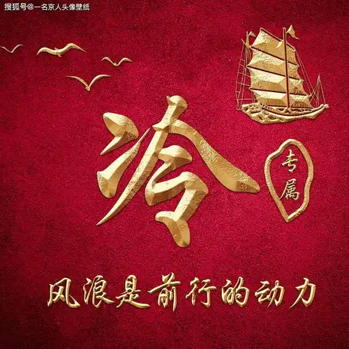 乘风破浪励志前行,19张金色炫酷3d姓氏头像,等你来换上