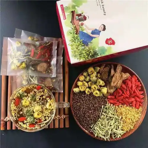 养肝护肝茶菊花枸杞决明子茶熬夜恢复去口干口苦口臭三清热下火茶