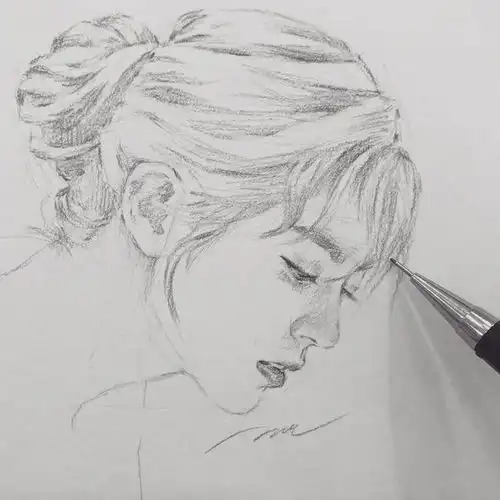 美女小姐姐太好看了速写也可以这么美