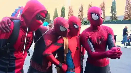 漫威超级英雄街头cosplay秀蜘蛛侠永远最受欢迎