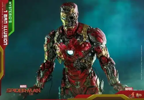 hottoys蜘蛛侠英雄远征神秘客的钢铁侠幻象16比例人偶