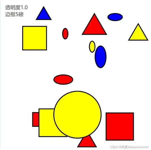 20240505数一数图片样式09数一数几何图案透明颜色重叠纯黑边框黑框粗细