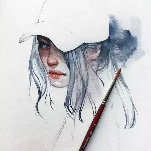 美的让人窒息的小姐姐水彩插画,这样画水彩太秀儿吧