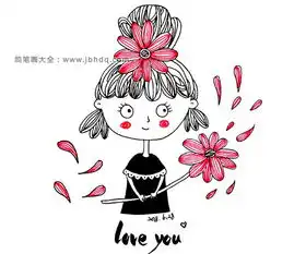 9张可爱小女孩简笔画图片