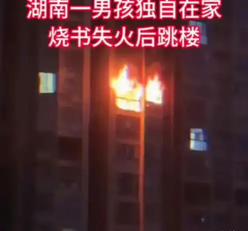 13岁男孩家中烧书引发失火跳楼从十八楼一跃而下,太痛心