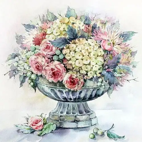 俄罗斯插画师elenavavilina的水彩花卉作品