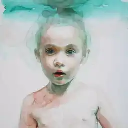 患听力缺失症艺术家的水彩画