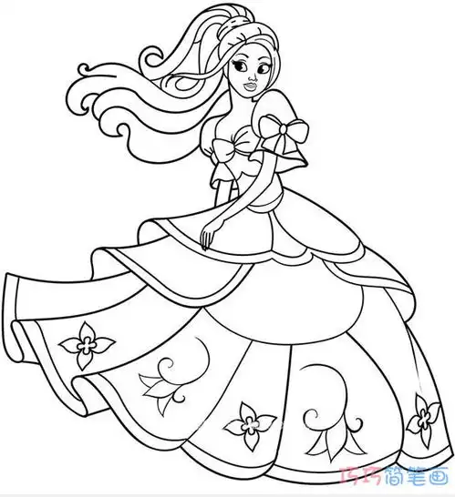 如何画跳舞的公主素描简单漂亮手绘公主简笔画图片