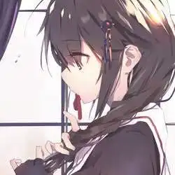 黑色长头发,猫耳女生,背景纯白