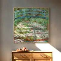 手绘装饰画尚得堂子恒手绘中式客厅装饰画江南水乡a款装裱50x50cm宣纸实木外框多少钱