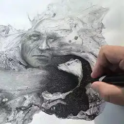 具有生命力的巨幅画作竟然是泼出来的