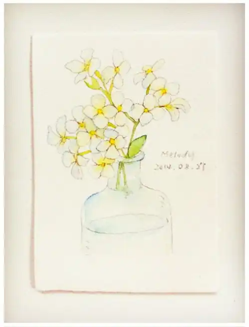 花草水墨封面淡雅唯美插画古风