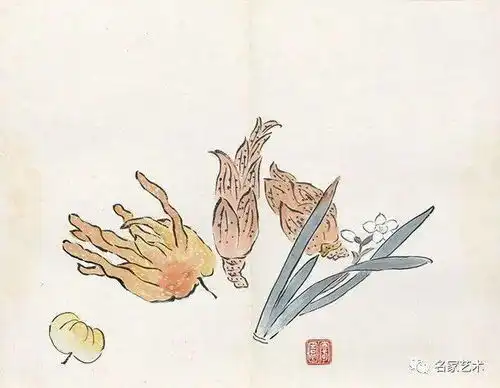 齐白石早年花鸟册页十二开欣赏老舍藏