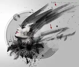 ps合成超酷流血水墨人像艺术插画图片2