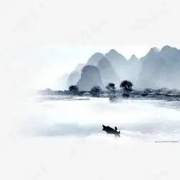 山水风景画免抠素材图片免费下载高清效果元素png千库网图片编号5630777