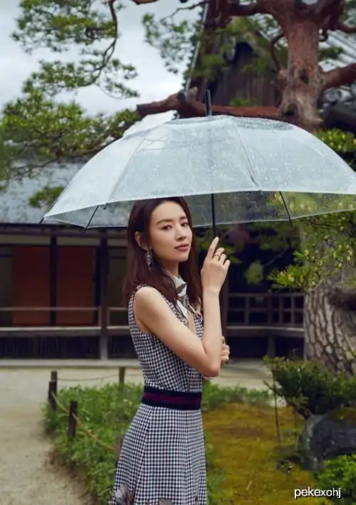 董洁穿一身古典风雨中回眸,网友仿佛看到了长大后的冷清秋