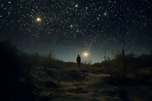 黑夜梦幻闪烁星空银河摄影图片摄影图