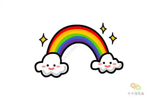 彩虹简笔画图片教程