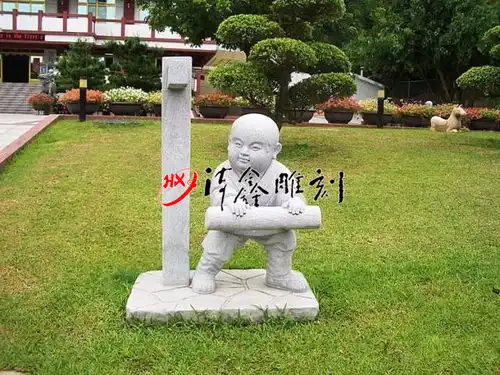 海鑫古建寺庙石雕分享一组呆萌可爱的石雕小沙弥