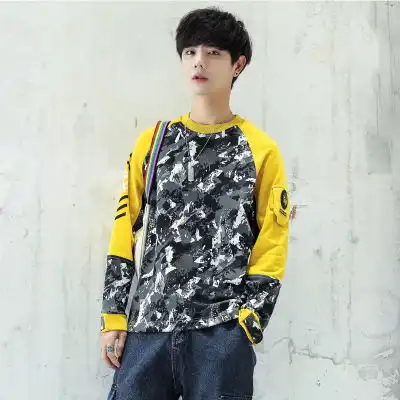 国潮嘻哈落肩青少年金钱秋季学生卫衣男女套头衫2019新款