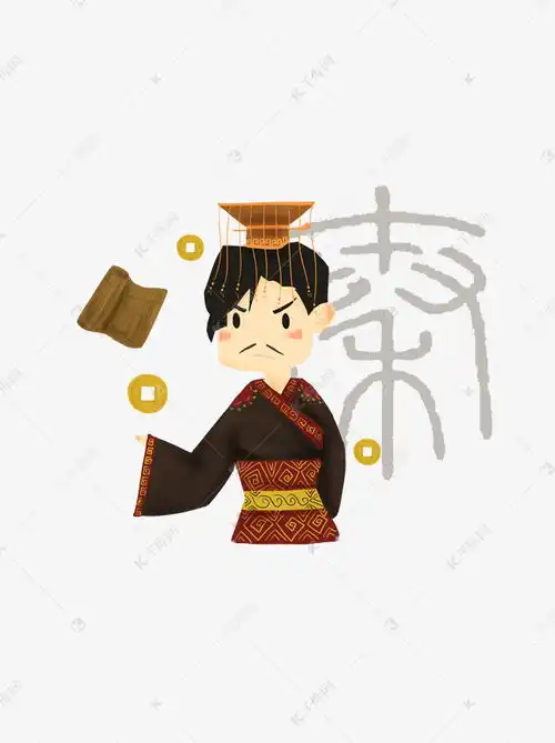 手绘卡通秦朝皇帝形象素材图片免费下载千库网