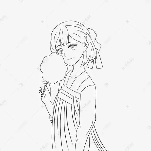 古风二次元线稿素材图片免费下载千库网