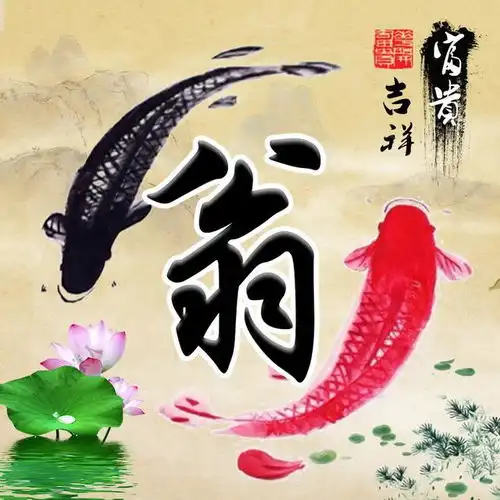 富贵鲤鱼姓氏头像,能带来好运财运,足足21张