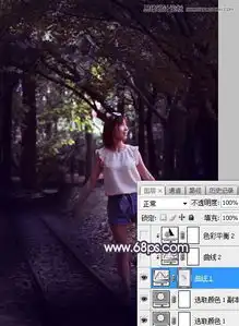 ps美化给森林中的女孩添加橙色逆光效果教程