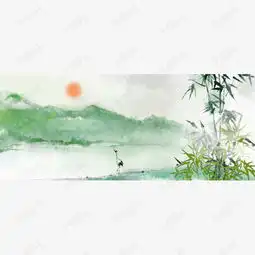 手绘中国风水墨画江汀野鹤系免扣psd分层文件素材图片免费下载高清psd千库网图片编号11517633