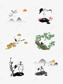 仙鹤古典中国风手绘元素套图素材图片免费下载高清psd千库网图片编号11688236