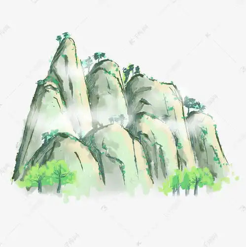 古风山水画初春的绿山素材图片免费下载千库网