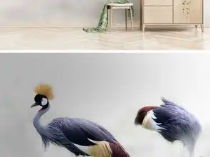 北欧鸵鸟火烈鸟壁画电视背景墙沙发背景墙图片素材效果图下载