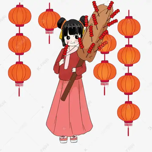 古风女孩卖冰糖葫芦插画素材图片免费下载千库网