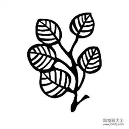 各种形状树叶的简笔画