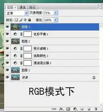 photoshop多种模式下调出照片流行的青黄色