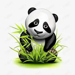 卡通熊猫吃竹子素材图片免费下载高清卡通手绘png千库网图片编号7122347