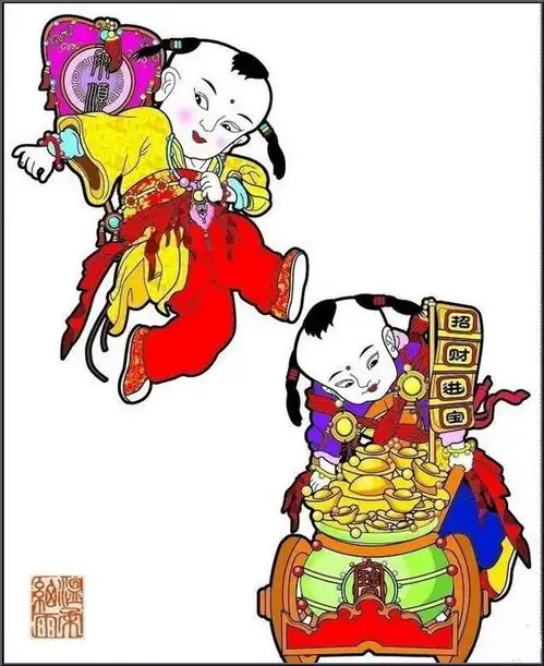 年画百子贺春图给你送来祥瑞