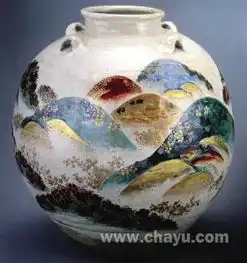 东瀛清水烧陶瓷上的风景画