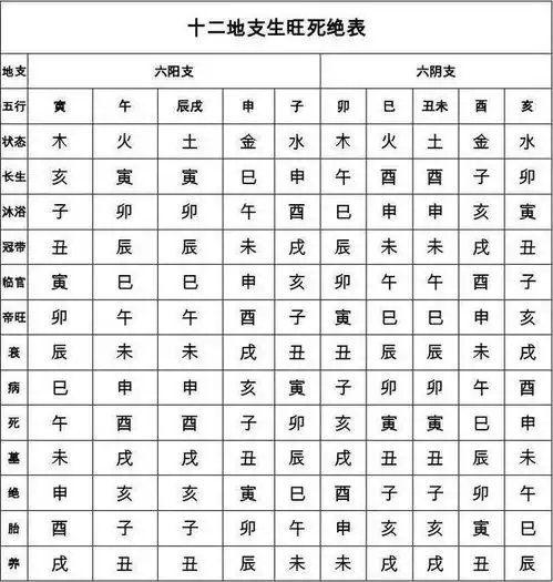 八字入门基础十二地支四季旺衰阳顺阴逆运行规律