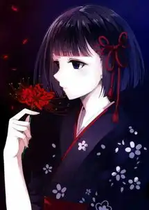要背景是黑色的动漫少女头像简单的纯黑色
