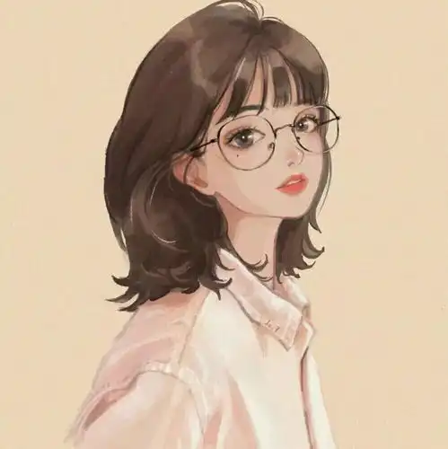 手绘女头眼前人是心上人