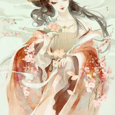 手绘卡通头像女生唯美韩版手绘古风美丽少女头像